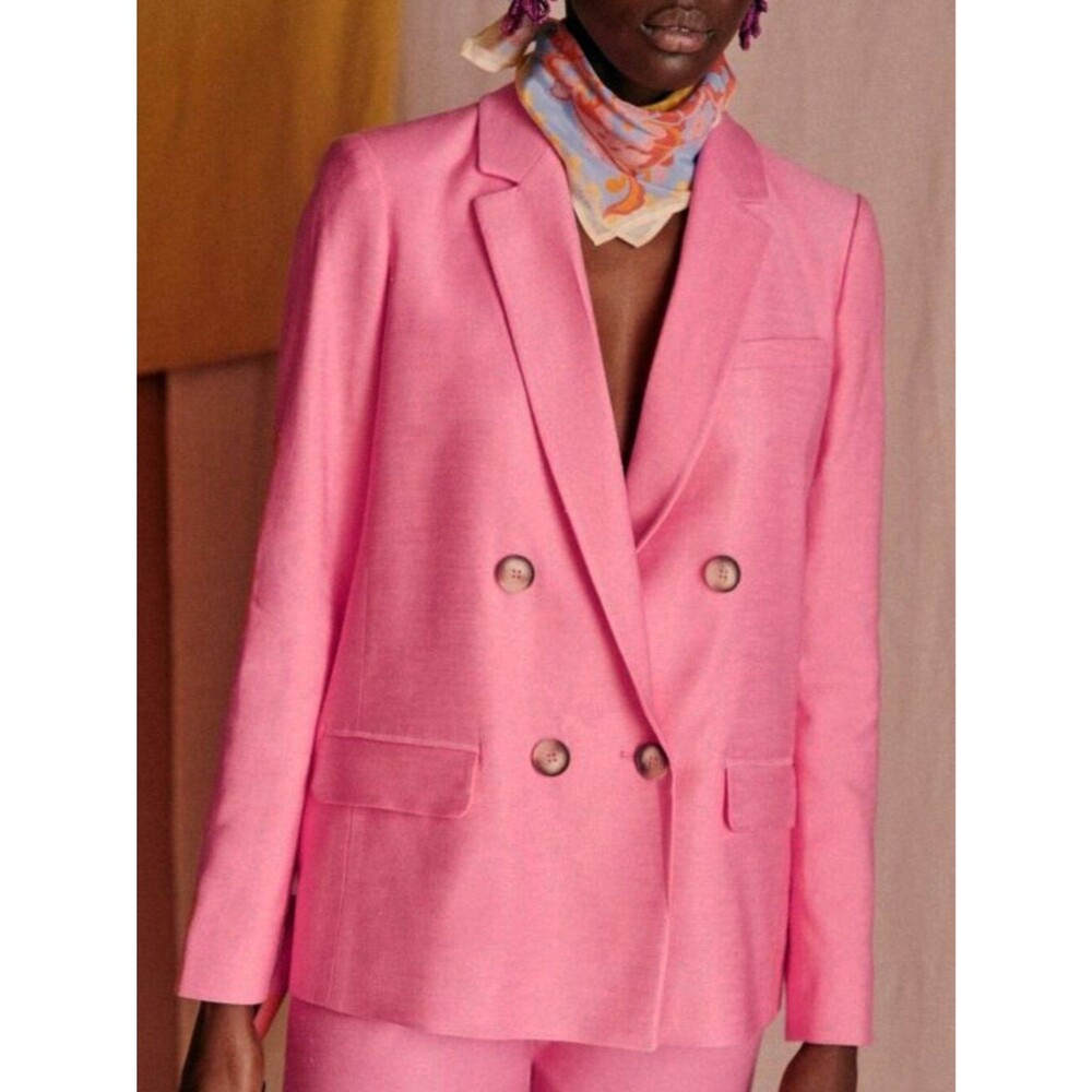 EUC Sezane Christie Textured Blazer Pink 36, 4, S